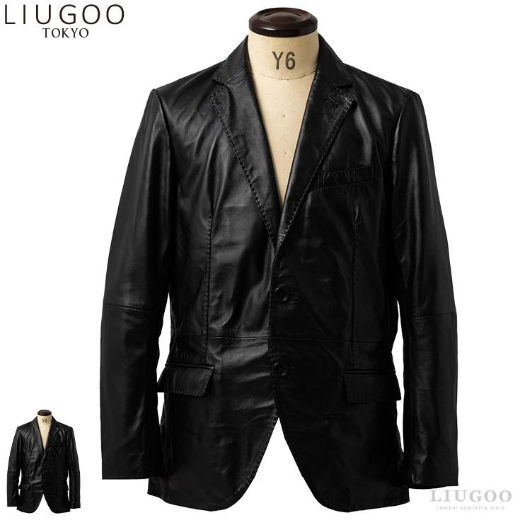 Liugoo Leathers 【30%OFFクーポン】LIUGOO 本革 2ボタン テーラード