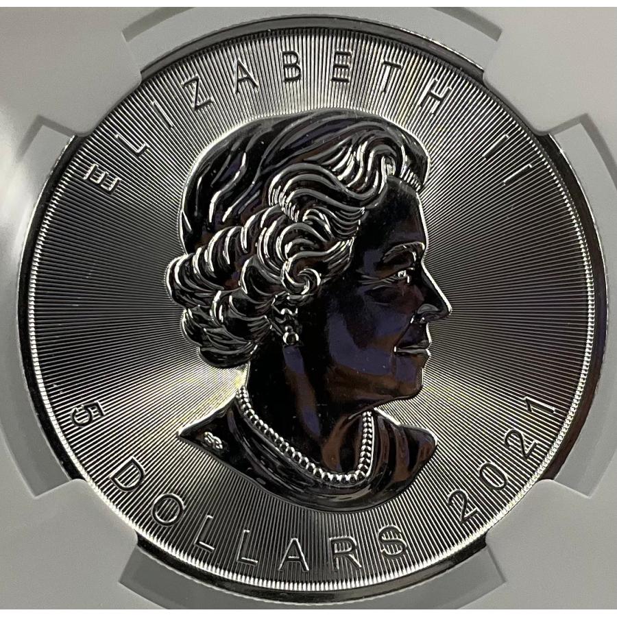 2021年 カナダ メイプルリーフ 1oz 5ドル 銀貨 エリザベス2世 NGC社