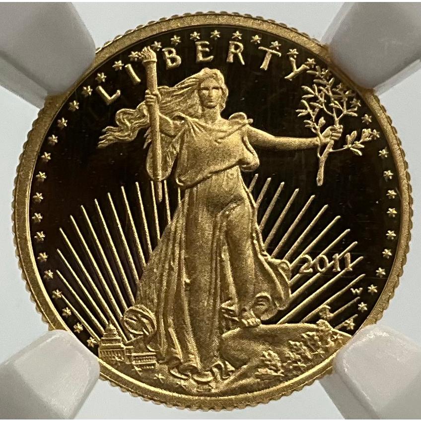 2011年 アメリカ イーグル 金貨 5ドル 1/10oz リバティ NGC社鑑定 PF70