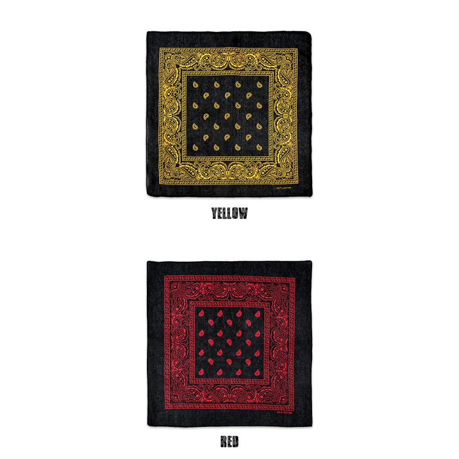 ブラック バンダナ 5枚セット 54×54cm コットン100% ペイズリー柄