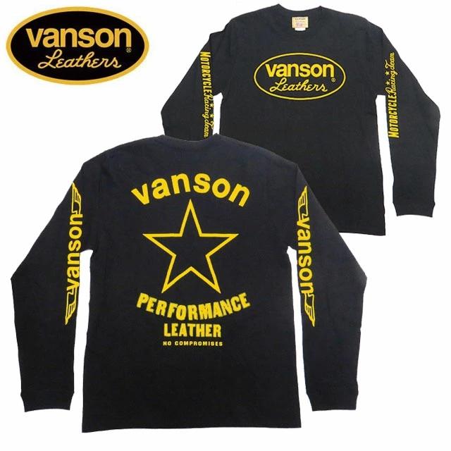 VANSON（バンソン） バンソン長袖Tシャツ「YELLOW STAR」 イエロー