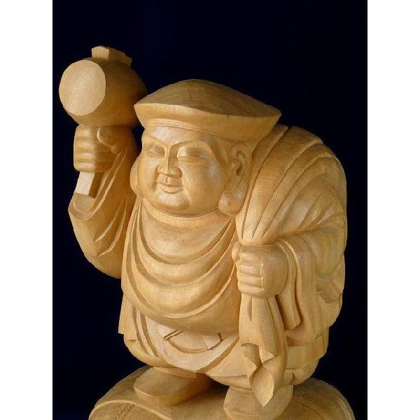 木彫り「大黒天」(60cm) 仏像 置物 開運 風水 魔除け : 森彫刻所