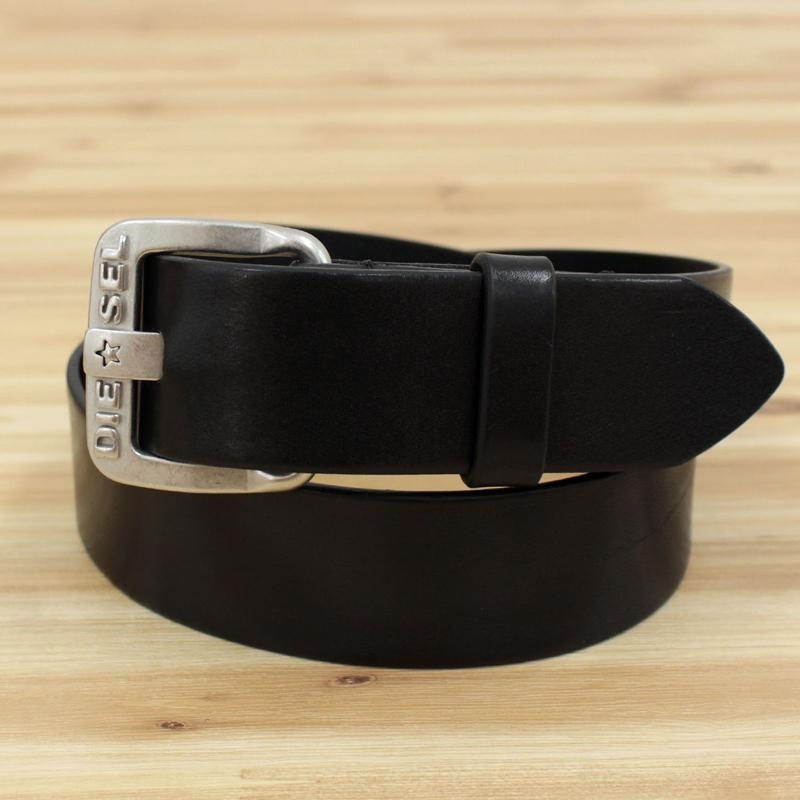 DIESEL（ディーゼル） ベルト 本革 レザーベルト 無地 ロゴ メタル