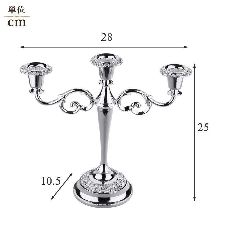 クイーンアン バロックアーム キャンドルスタンド 3灯 高さ25cm