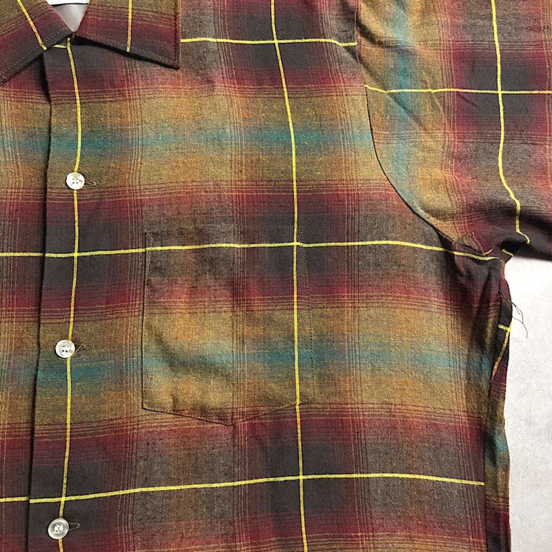 VINTAGE 50's ARROW Deadstock Shadow Plaid Long Sleeve Rayon Shirt
