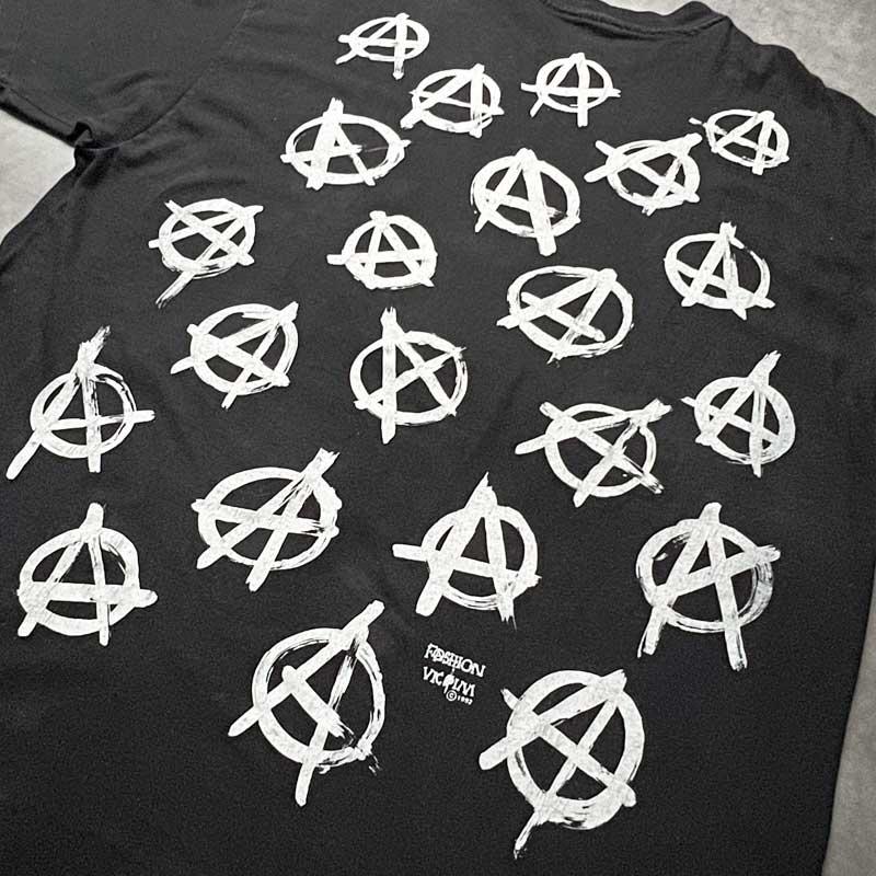 90'S FASHION VILTIM Anarchy T-Shirts Made in USA BLACK/XXL 90年代