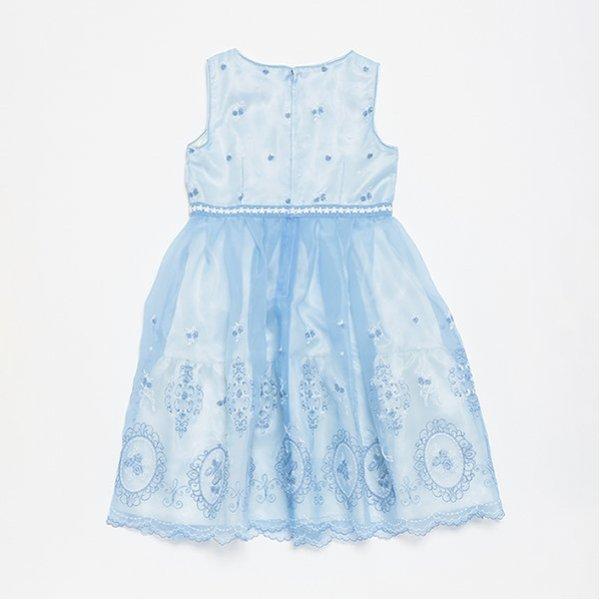 mezzo piano メゾピアノ(mezzo piano)バラ刺繍オーガンジー ワンピース