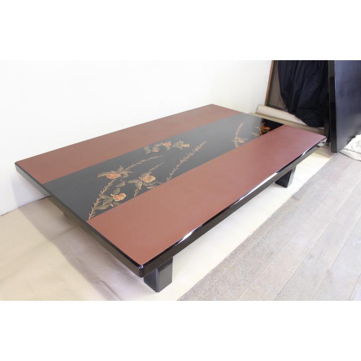 輪島塗 乾漆椿蒔絵蒔絵 座卓 (座敷机) □浜高悦郎 : 西川美術ショップ