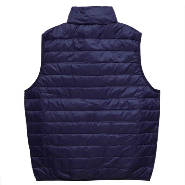 メンズ 襟付き ダウンベスト 前ファスナー M L LL 01.BLACK 02.D/GRAY