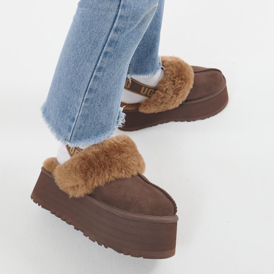 UGG（アグ） サンダル ファー ファンケット レディース 厚底 FUNKETTE