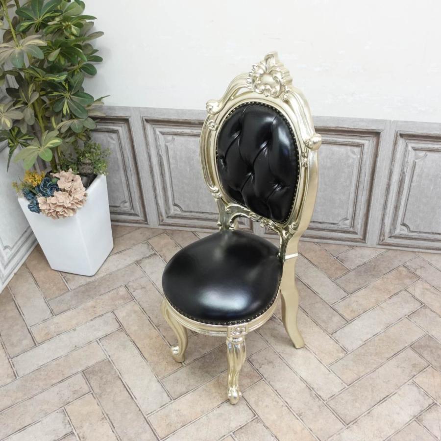 レザーチェア 本革 ダイニングチェア ロココ調 アンティーク風 レトロ