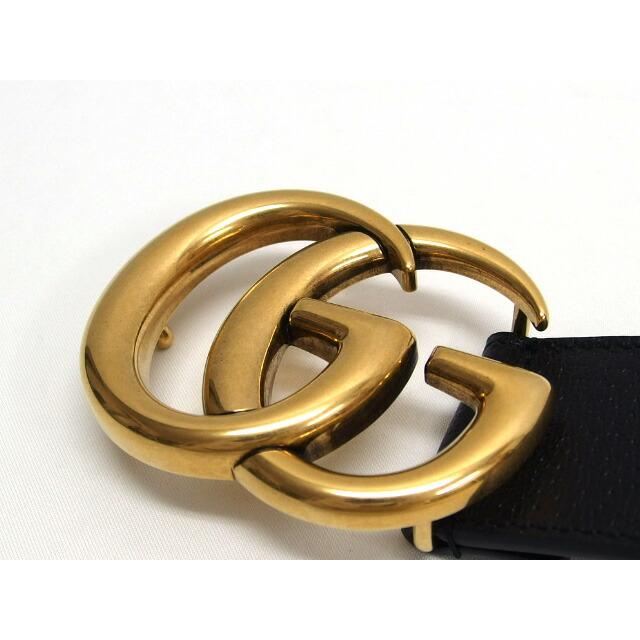 グッチxアディダス コラボ GGマーモント トレフォイルロゴ ベルト 黒