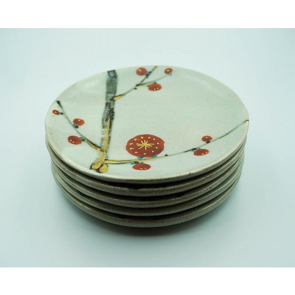 茶道具 菓子器 銘々皿 乾山写 絵変り 五枚入 幸兵衛窯 桐箱 : 新古
