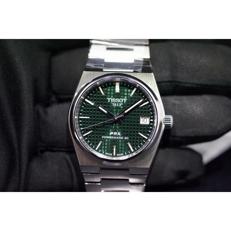 正規品TISSOT ティソ PRXグリーン文字盤 自動巻き ステンレスバンド 35