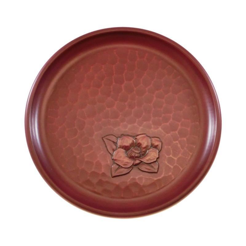 鎌倉彫 7寸丸盆 椿 伝統工芸品 お盆 おしゃれ プレゼント 贈り物