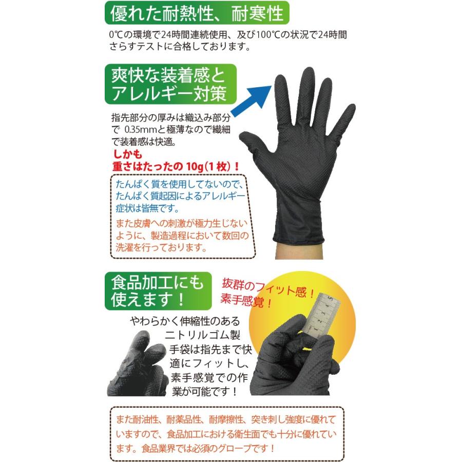 お試し少量セットニトリルグローブ【超強力グリップ】 S M L（選択