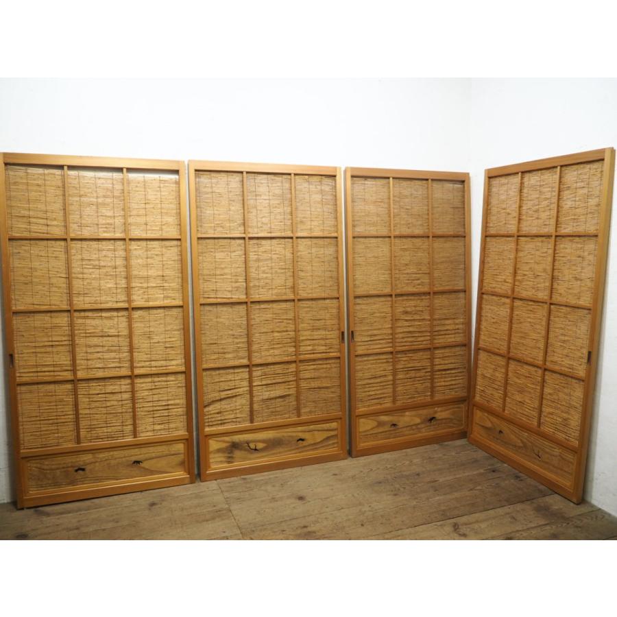 タY0576◇【H177cm×W89,5cm】×4枚◇レトロな味わいの素敵な簾戸◇葦戸