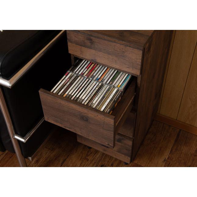 チェスト 引き出し収納 4段 ヴィンテージ風 ブラウン 脚付き