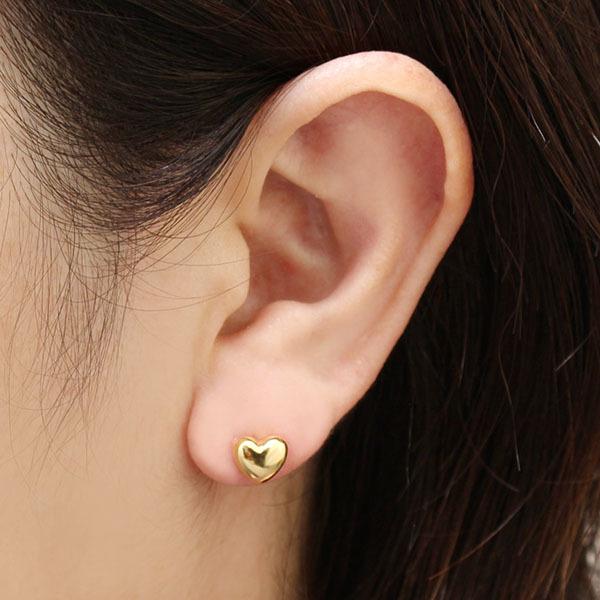 ピアス ハートピアス ゴールドピアス スタッドピアス 18金 k18 18k