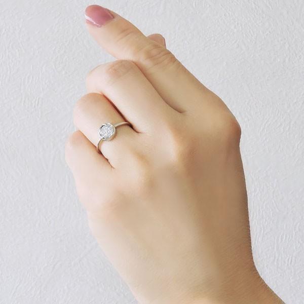ダイヤモンド リング pt900 プラチナ 0.17ct 指輪 フラワーモチーフ