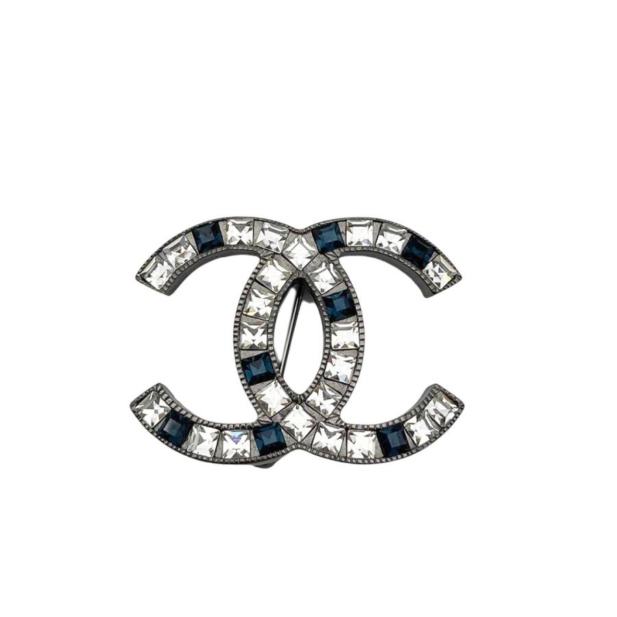 CHANEL（シャネル） ブローチ ココマーク ラインストーン ブルー