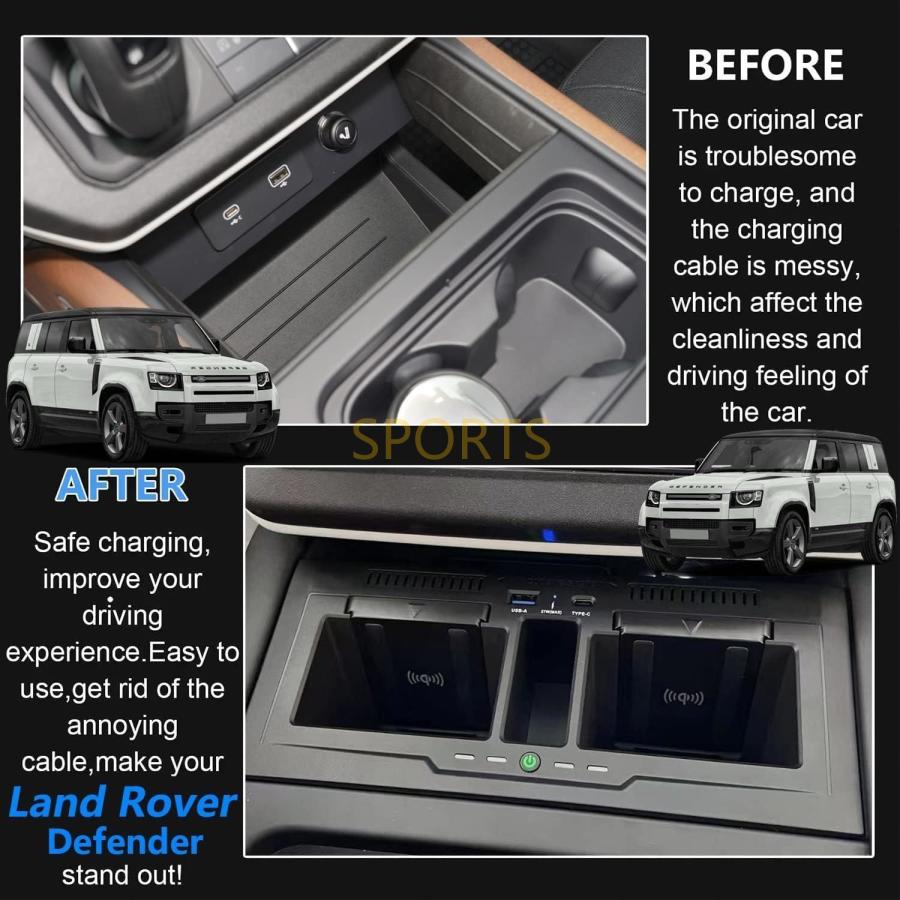 車載ワイヤレス充電器 ランドローバーディフェンダー（Rover Defender