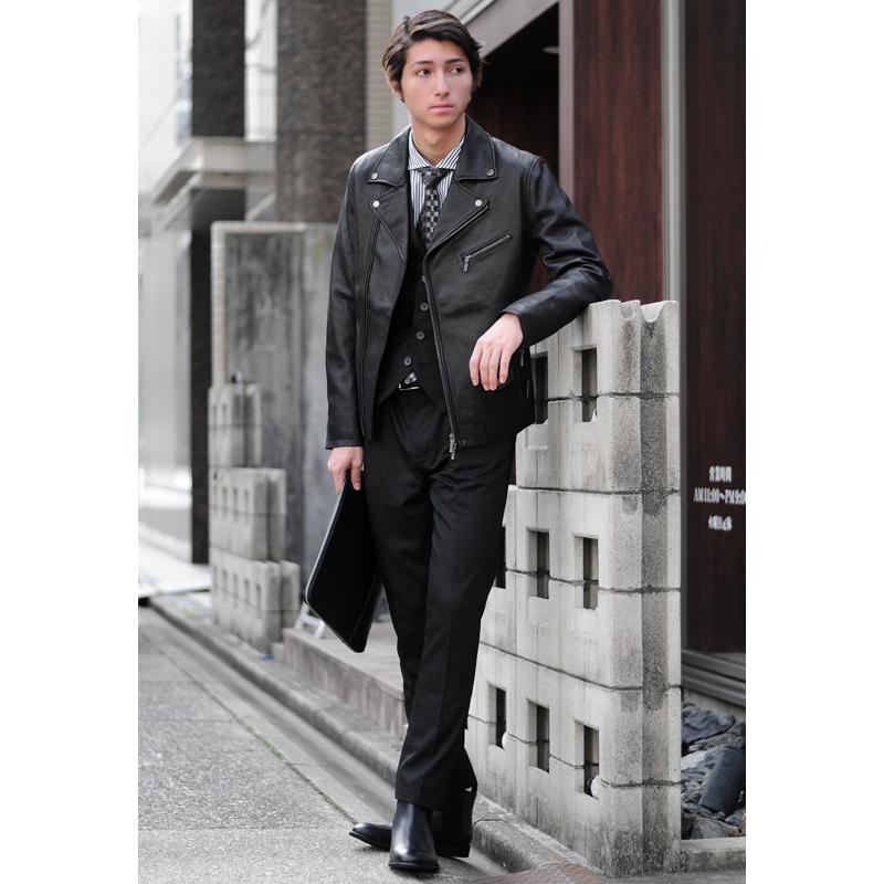 EVOLUTION（エボリューション） レザージャケット メンズ 本革 ゴート