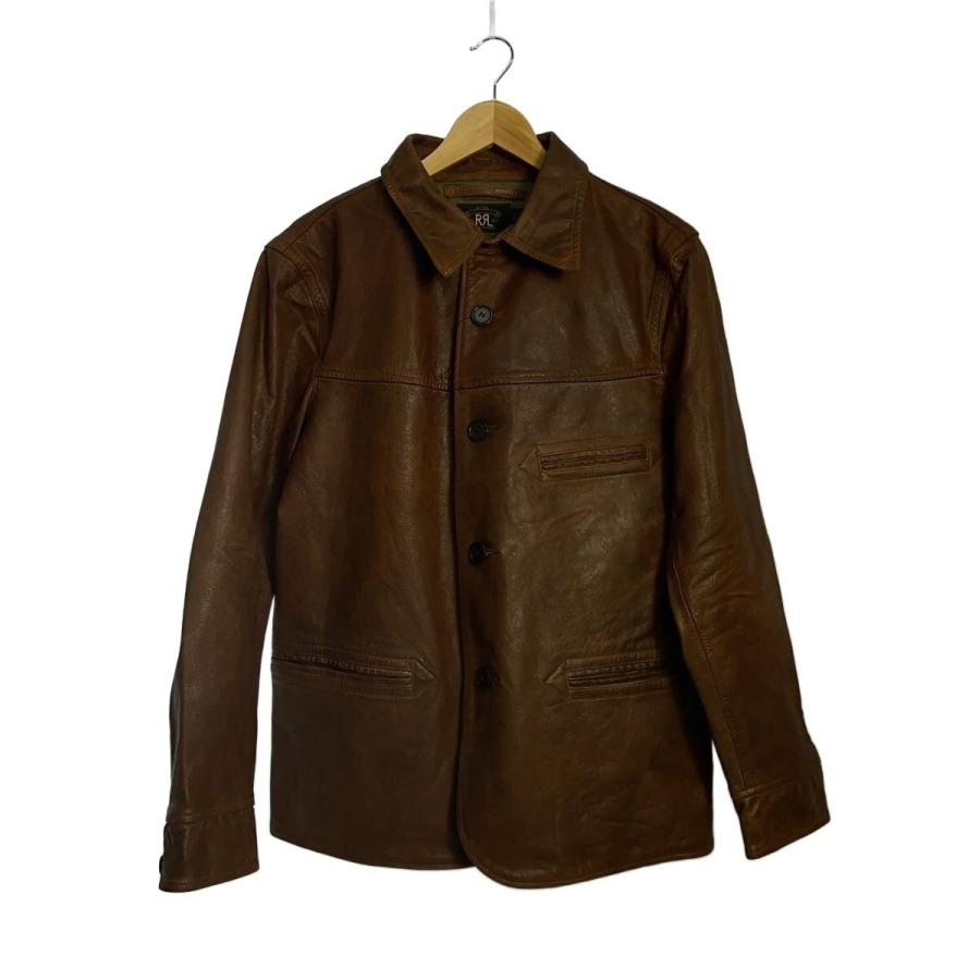 RRL◇レザーカーコート/コート/M/レザー/BRW : セカンドストリート