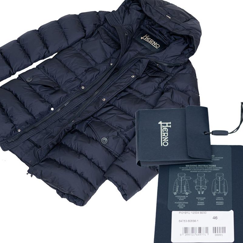 HERNO（ヘルノ） ネイビー フーデット 4ポケット POLAR-TECH ダウン