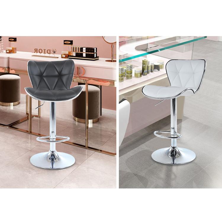 カウンターチェア 2脚セット 昇降 バーチェア キャスター付き 背もたれ