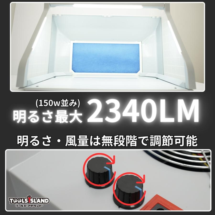 塗装ブース 排気 LED 換気扇 スプレーブース ダブルファン パワフル