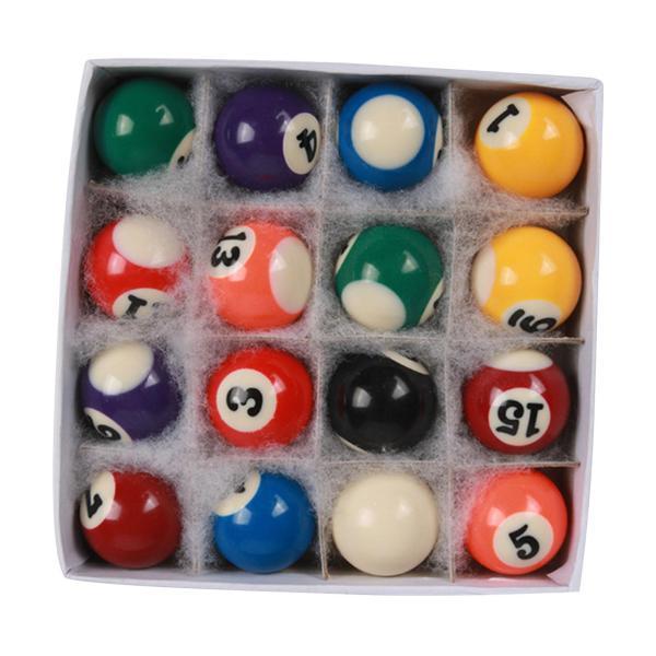 16個のミニビリヤードボール、小さなプールボールセット、25mm、フル