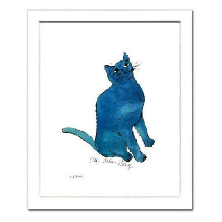 アンディ・ウォーホル額付ポスター-青い猫1954年 (320×390×15mm