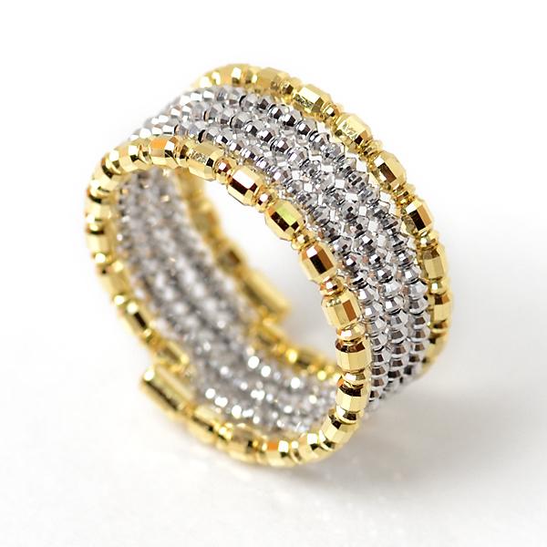 爆買 18金 プラチナ リング ミラーボール コイル スパイラル 最大5連調