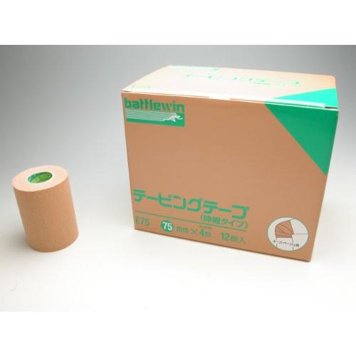 ニチバン バトルウィン テーピングテープ(伸縮) 12巻入り 75mm×4m(伸長