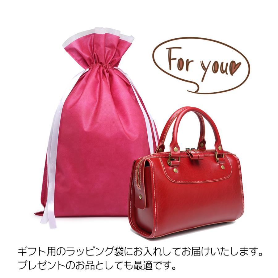 ボストンバッグ ミニボストン レッド 赤 ハンドバッグ 2way レザー