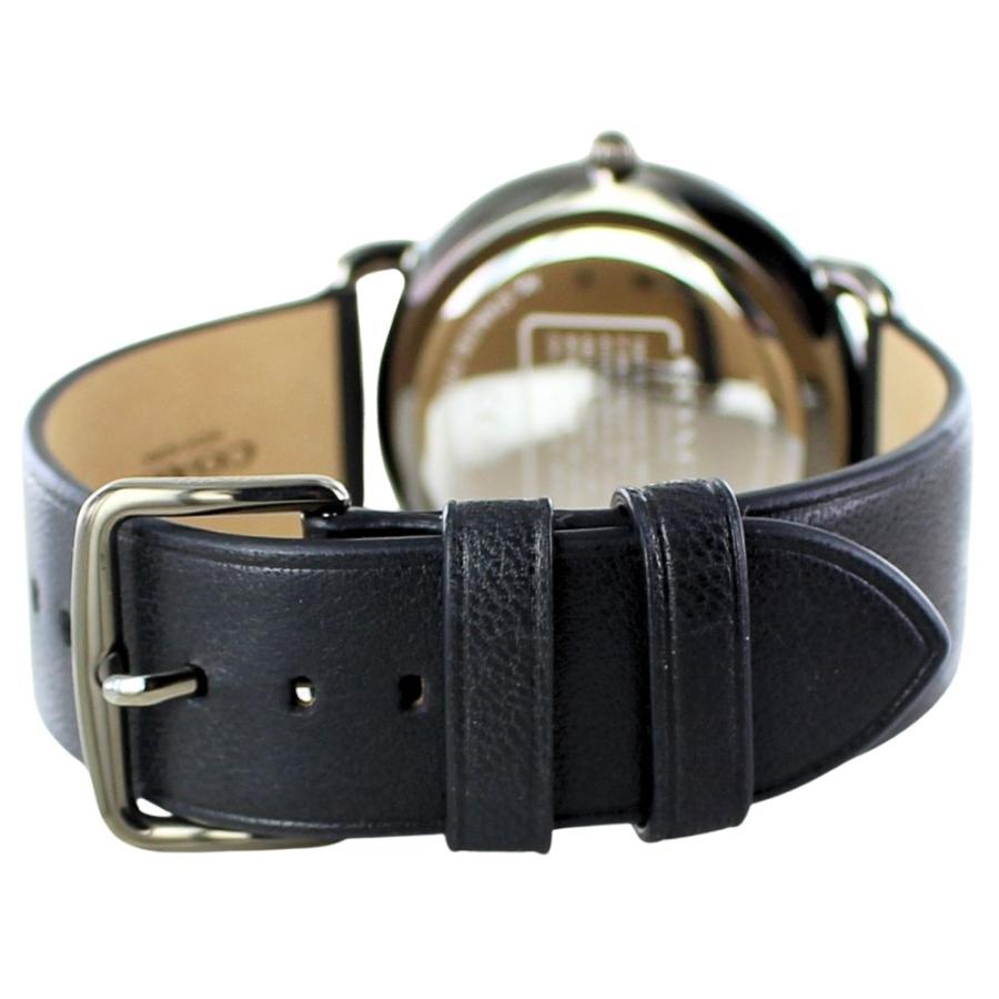 COACH（コーチ） ショッパー付き 腕時計 メンズ ブラック 革ベルト