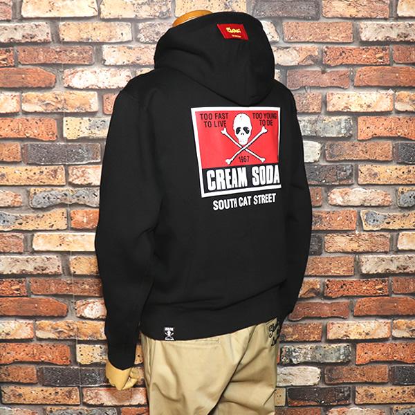 クリームソーダ（CREAM SODA） カクドクロジップパーカー BLACK PD25SP