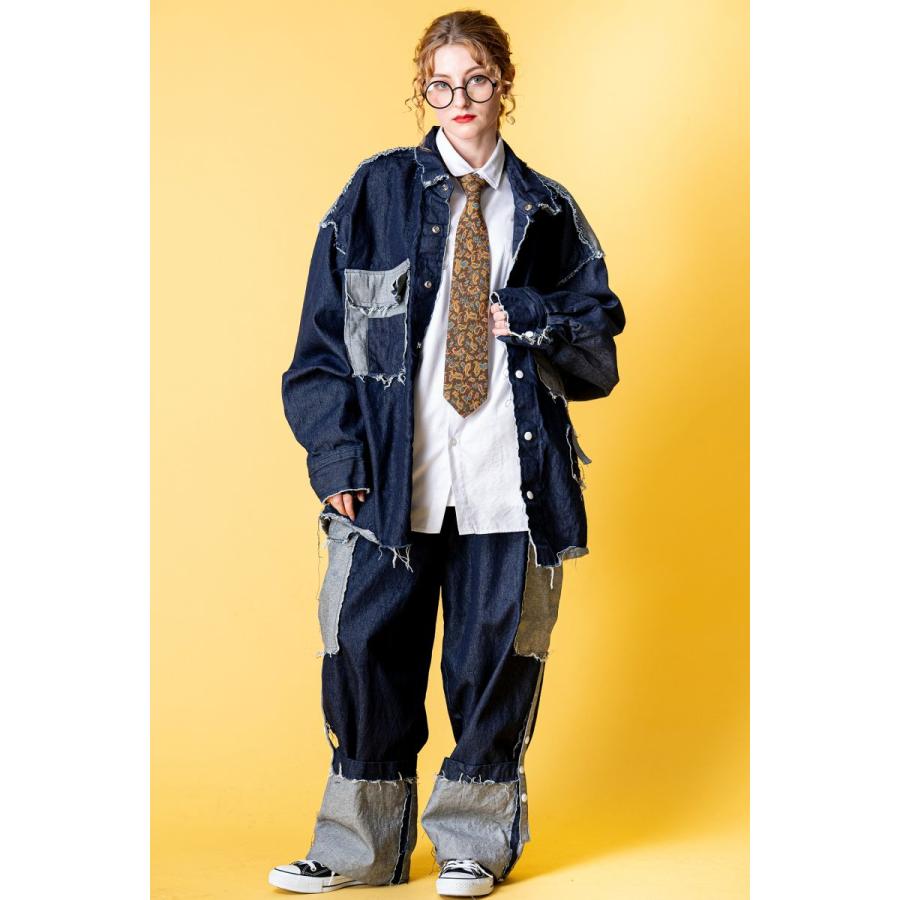 a.p.o.v. -ankoROCK's select- パッチワークダメージデニムシャツ