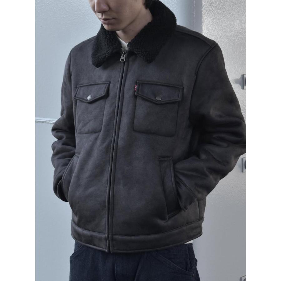 Levi's（リーバイス） Levi's Zip Trucker Faux Jacket - Black ボア