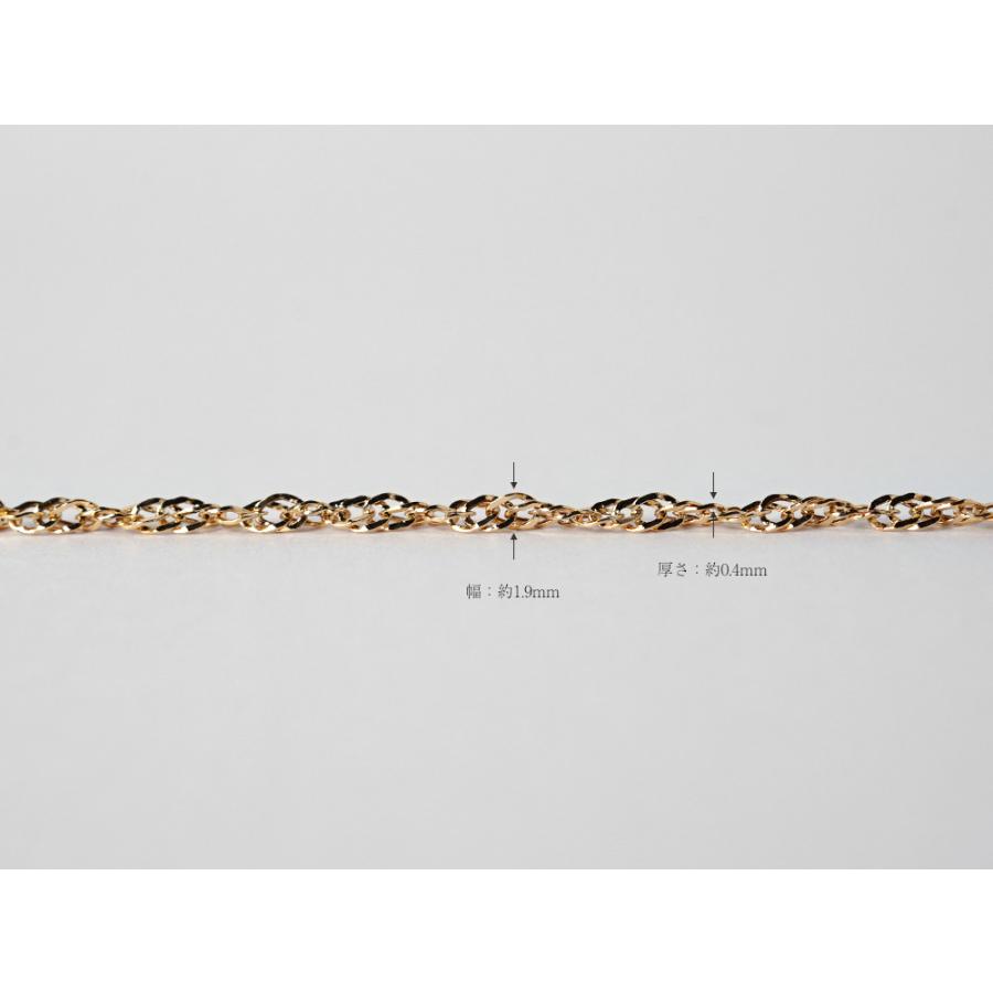 K18 スクリューチェーン ブレスレット 1.9mm チェーンブレスレット