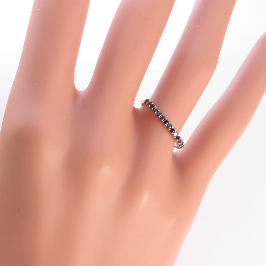 ハーフエタニティリング プラチナ ブラックダイヤモンド 指輪 Pt900 黒