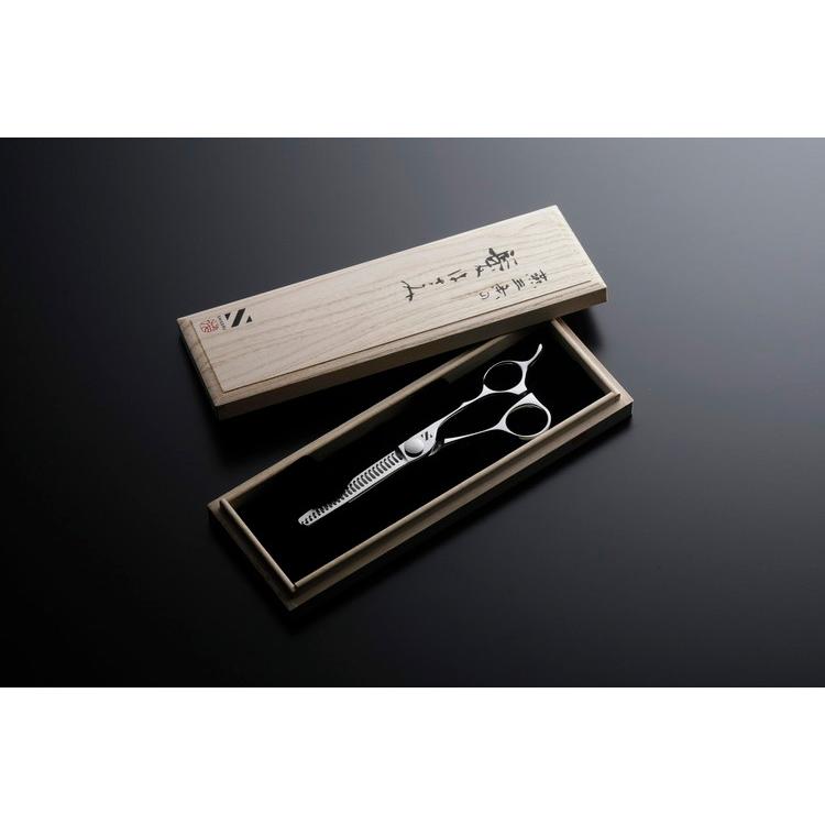 燕三条の髪はさみ シゲル工業 美容師のスキばさみ 16.4cm 桐箱入り