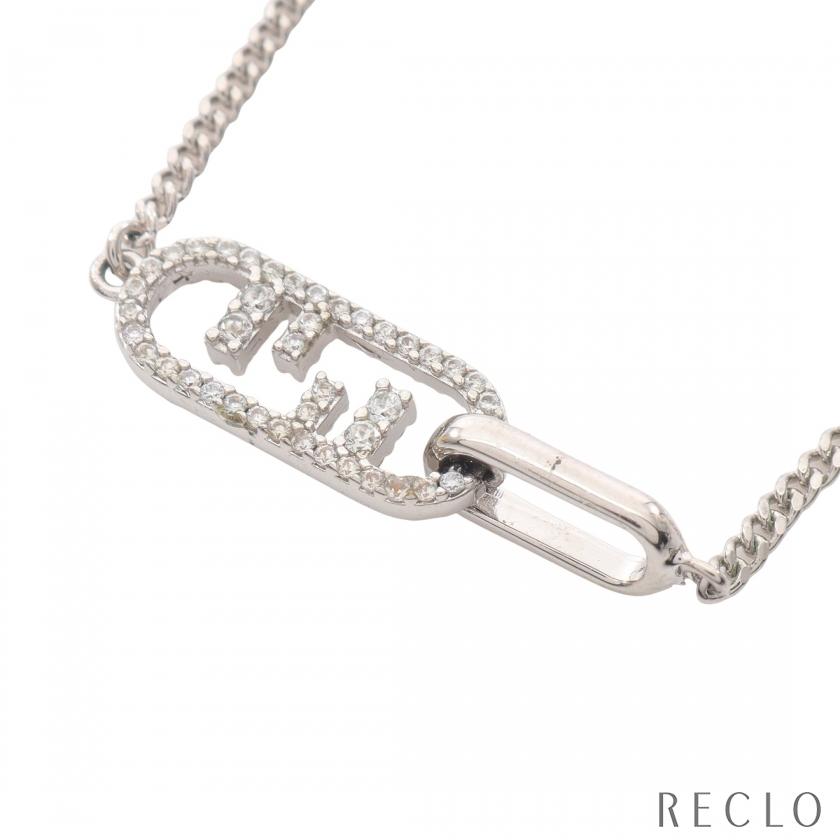 FENDI（フェンディ） オーロック ネックレス ラインストーン シルバー