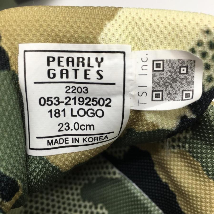 超美品】パーリーゲイツ ゴルフシューズ カーキ×ベージュ カモフラ柄