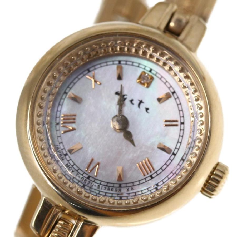 agete（アガット） 美品・アガット ソーラーウォッチ ラウンドフォルム