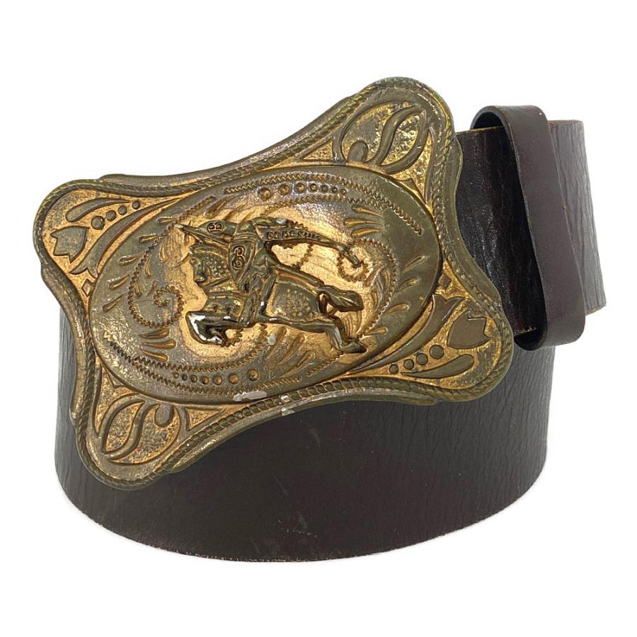 BURBERRY（バーバリー） ホース ナイト ワイドレザーベルト/ブラウン