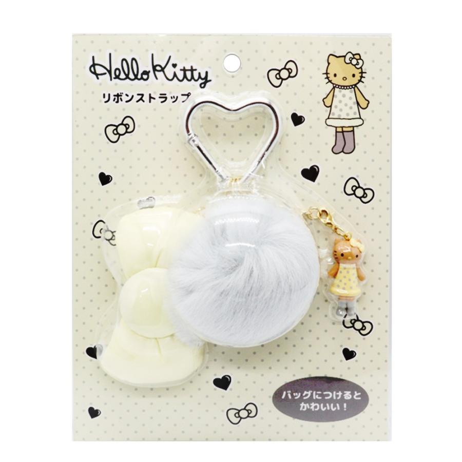 ハローキティ リボンストラップ マスコット ハートカラビナ ボア