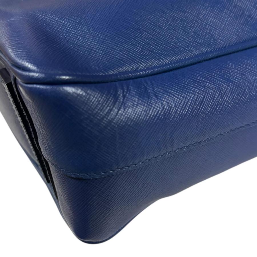 PRADA（プラダ） サフィアーノ ビジネスバッグ レザー ブルー メンズ