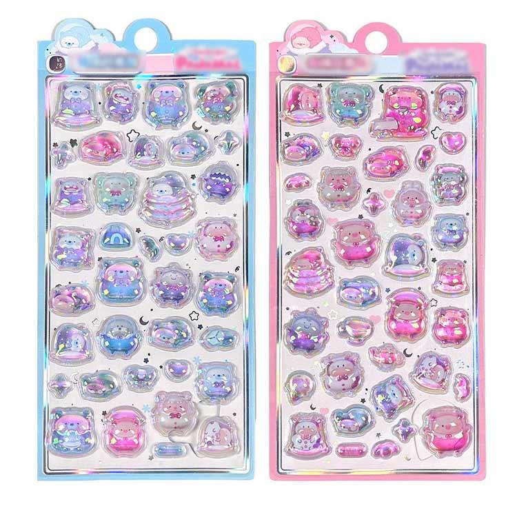 2枚セット 装飾用 ボンボンシール 3D 可愛い シール 立体 ドロップ